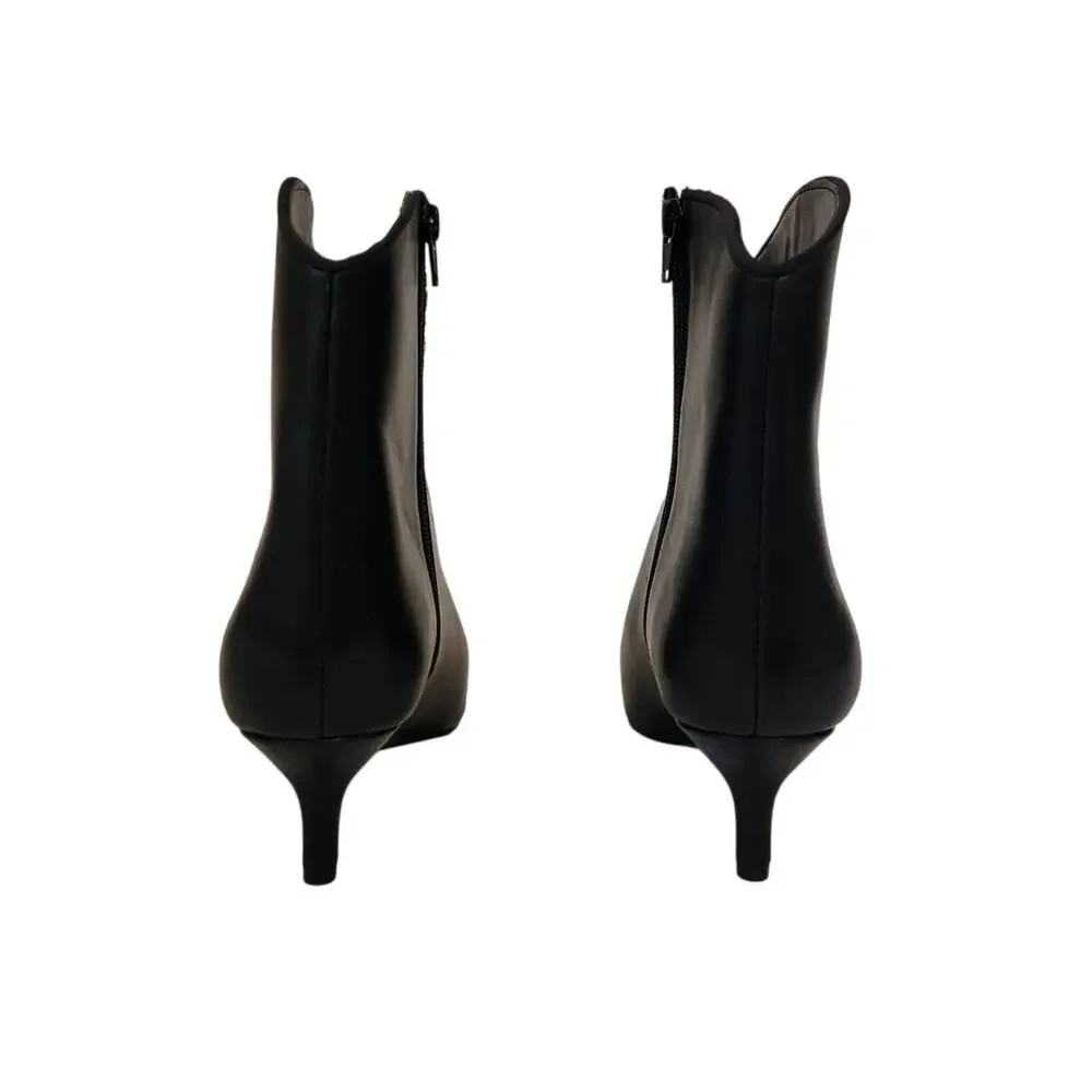 New On 34th Aatira Tulip Booties With Kitten Heel Ankle Bootie Black 7M